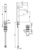 Fima carlo frattini Spillo Tech смеситель для раковины F3031LXSG схема 1