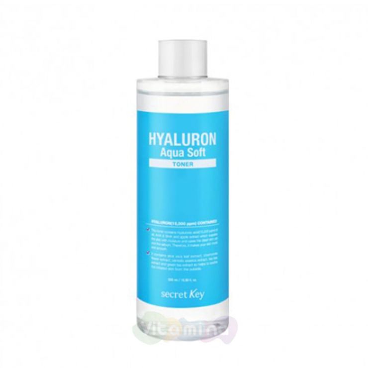 Secret Key Гиалуроновый тонер с эффектом микро-пилинга Hyaluron Aqua Soft Toner, 500 мл