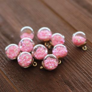 Кукольный аксессуар Бусина-подвеска с розовыми  звёздами 5 шт