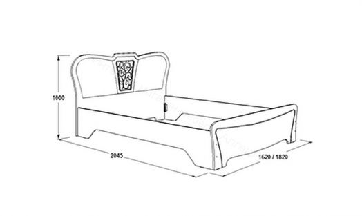 Кровать "Ольга 12" (1,2х2,0   1,4х2,0  1,6х2,0)