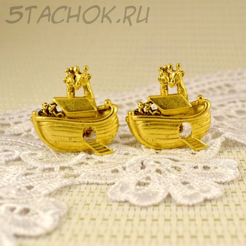 Клипсы "Ноев ковчег" цвет золота (AJC США)