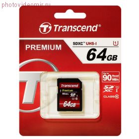 Карта памяти Transcend SDXC 64GB class 10 400x UHS-I (TS64GSDU1)