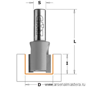 Фреза пазовая под петли длинная серия 902 PRO S8 D 12 x 12 x 80 RH CMT PRO 902.1212