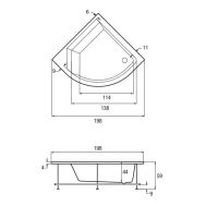 Ванна Hafro ERA PLUS 2ERA7N 140x140 схема 1