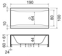 Ванна Hafro Sensual 2SNG6N 190х100 схема 1