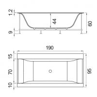 Ванна Hafro Rio 700 2RIC5N 190х95 схема 1