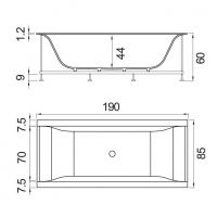 Ванна Hafro Rio 700 2RIB8N 190х85 схема 1