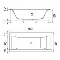 Ванна Hafro Rio 600 2RIB5N 190х85 схема 1