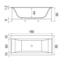 Ванна Hafro Rio 600 2RIB4N 180х85 схема 1