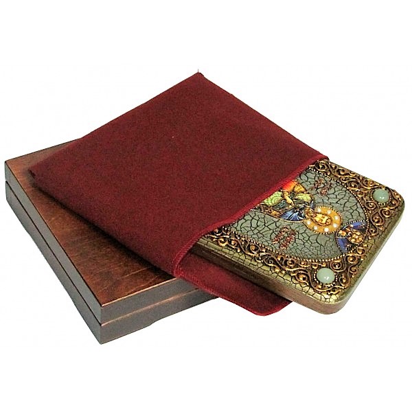 Инкрустированная полуаналойная икона Святой мученик Иоанн Воин (15*20 см, Россия) на натуральном мореном дубе, в подарочной коробке Инкрустированная полуаналойная икона Святой мученик Иоанн Воин (15*20 см, Россия) на натуральном мореном дубе, в подарочной коробке