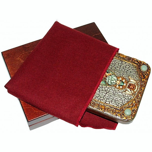 Инкрустированная настольная икона Преподобный Максим Грек (15*20 см, Россия) на натуральном мореном дубе, в подарочной коробке