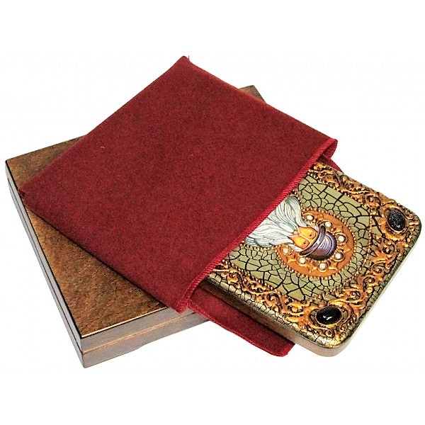 Инкрустированная настольная икона Преподобный Максим Грек (15*20 см, Россия) на натуральном мореном дубе, в подарочной коробке