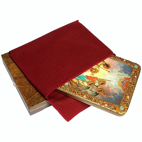 Инкрустированная настольная икона Крещение Господа Бога и Спаса нашего Иисуса Христа (21*29 см, Россия) на натуральном мореном дубе, в подарочной коробке