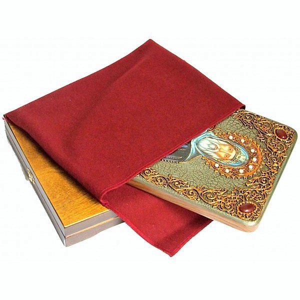 Инкрустированная аналойная икона Преподобный Антоний Великий (21*29 см, Россия) на натуральном мореном дубе, в подарочной коробке