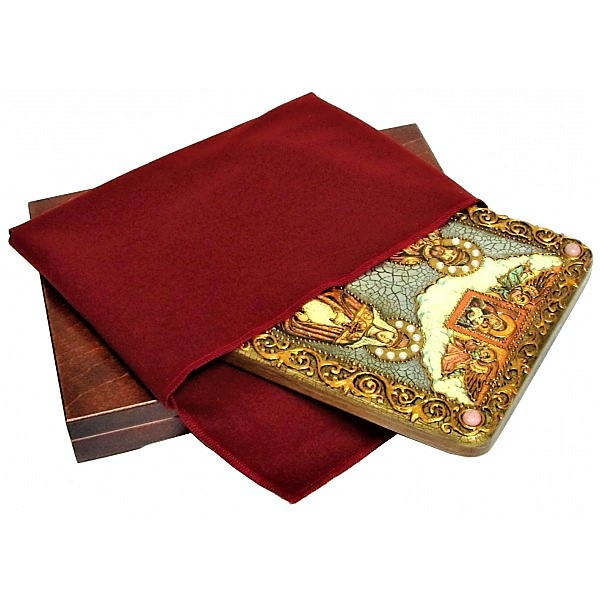 Инкрустированная рукописная икона Петр и Февронья (21*29 см, Россия) на натуральном мореном дубе в подарочной коробке Инкрустированная рукописная икона Петр и Февронья (21*29 см, Россия) на натуральном мореном дубе в подарочной коробке