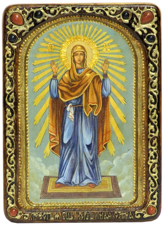 Живописная икона Божией Матери «Нерушимая Стена» на кипарисе