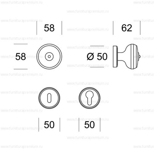 Ручка-кноб Salice Paolo Borbone 2704