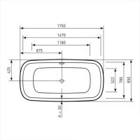 Ванна Mauersberger 6017585101 Cancu cavi 175x85 схема 1