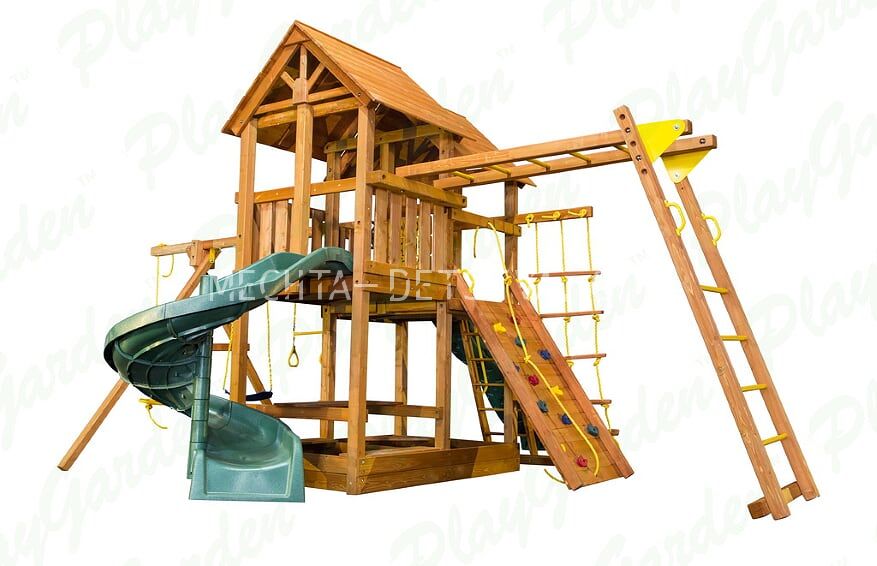 Игровая площадка Playgarden SkyFort II со спиральной горкой и рукоходом Игровая площадка Playgarden SkyFort II со спиральной горкой и рукоходом