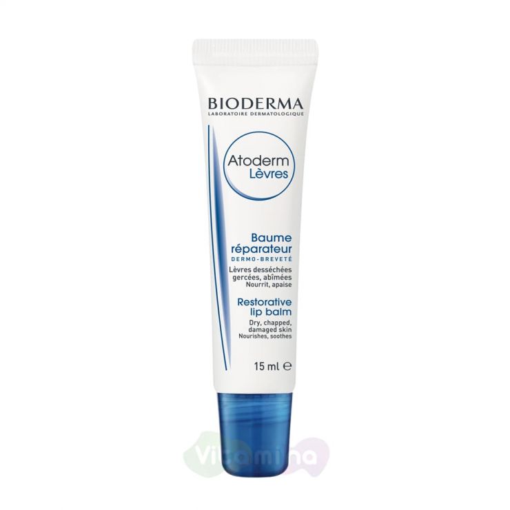 Bioderma Atoderm Восстанавливающий и питательный бальзам для губ Биодерма Атодерм, 15 мл