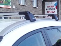 Багажник на крышу Audi Q3, Turtle Air 2, аэродинамические дуги на интегрированные рейлинги (серебристый цвет)