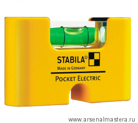 Уровень пузырьковый STABILA Pocket Electric длина 6,7 см  с чехлом на пояс арт.18115/17775