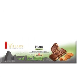 Шоколадка Тёмный шоколад с миндалем Villars Noir Amandes - 300 г (Швейцария)