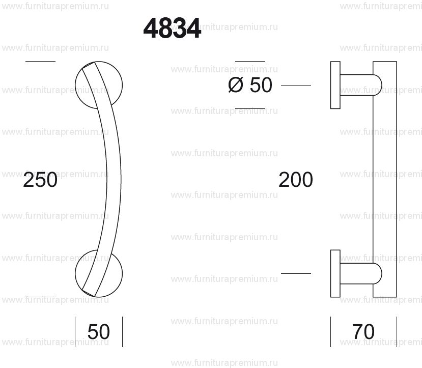 Ручка-скоба Salice Paolo Smart 4834. Длина 250 мм.