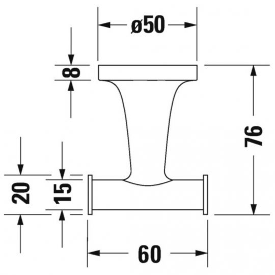 Duravit Starck T 9930 настенный крючок для ванной комнаты схема 2