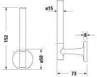 Duravit  Starck T 9939 Держатель для туалетной бумаги схема 2