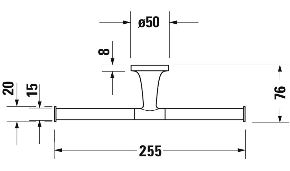 Duravit  Starck T 9938 Держатель для туалетной бумаги схема 2