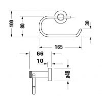 Держатель для туалетной бумаги Duravit D-Code 9926 схема 1