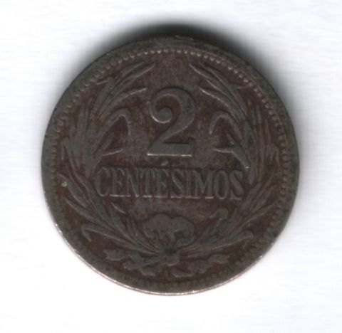 2 сентесимо 1909 года Уругвай