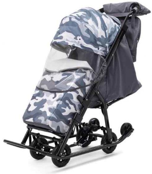 Санки коляска Pikate Compact Military Серый