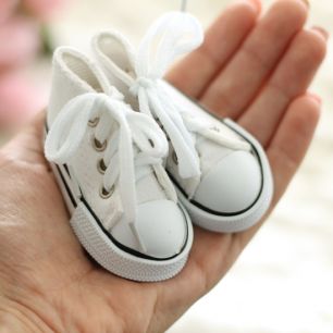 Обувь для кукол Тильда -7.5 см белые кеды
