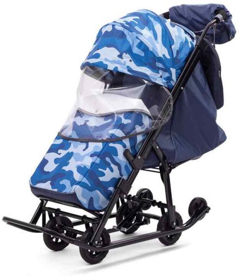 Санки коляска Pikate Compact Military Синий