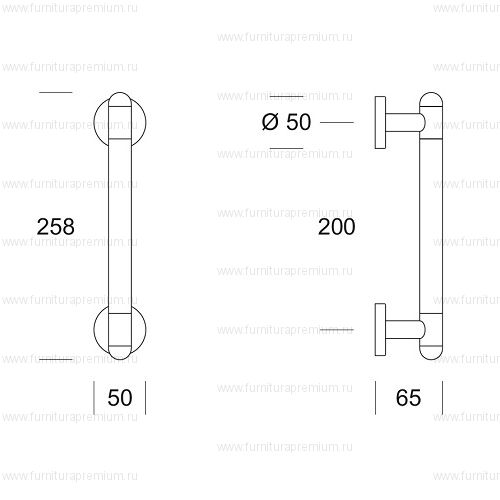 Ручка-скоба Salice Paolo Drop 6224. Длина 258 мм.