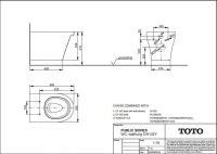 Унитаз TOTO CF с антибактериальным покрытием CW132Y и технологией Tornado Flush схема 2