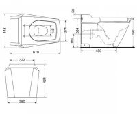 TOTO унитаз Jewelhex CW681PB схема 1