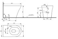 Японский приставной унитаз TOTO MH CW163Y схема 2