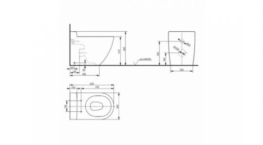 TOTO унитаз с функцией биде NC CW763PB схема 1
