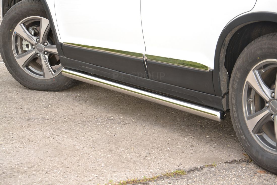 Защита порогов прямая 63 мм (НПС) HAVAL H6 с 2014