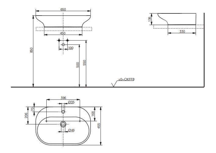 Раковина TOTO MH LW180YBT1 65х45,5 ФОТО