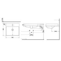 Раковина TOTO MH LW1615CB 50х46 схема 1