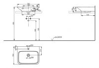 Раковина TOTO MH LW160CB 55х45 схема 2