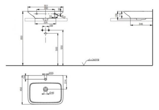 Раковина TOTO MH LW160CB 55х45 ФОТО