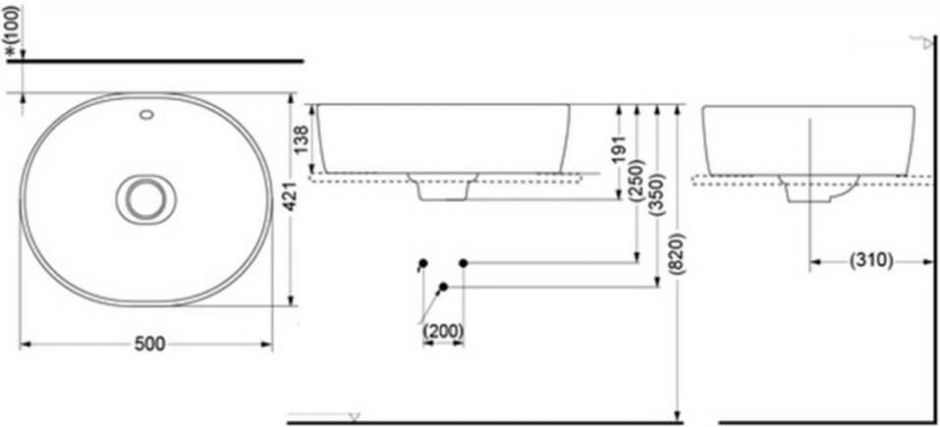 Раковина TOTO NC LW760LB 50х42,1 ФОТО