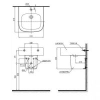 Раковина TOTO NC LHT767CRV 51х51,5 схема 1
