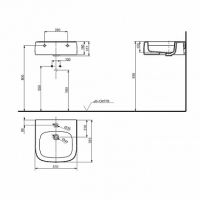 Раковина TOTO NC L767CE 51х51,5 схема 1