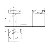 Раковина TOTO NC L766CE 51х52 схема 1